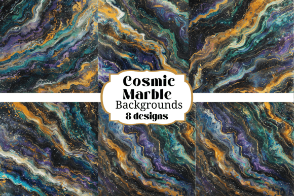 8 Cosmic Galaxy Marble Backgrounds for Creative Projects