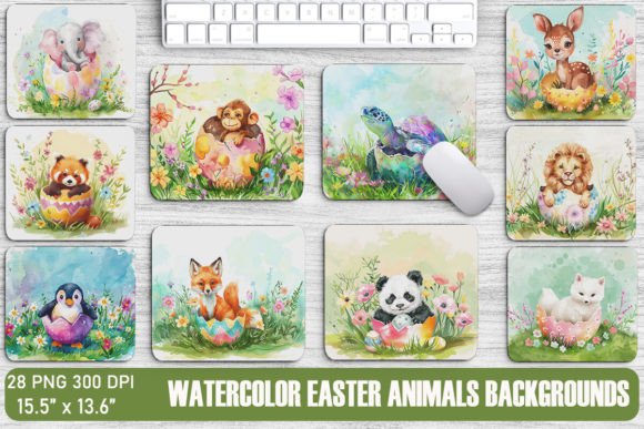Adorable Easter Graphics: Watercolor Animal Illustrations for Spring