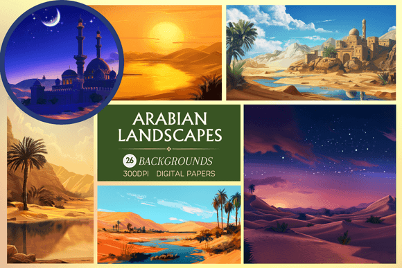 Arabian Landscapes - Backgrounds: A Digital Desert Journey