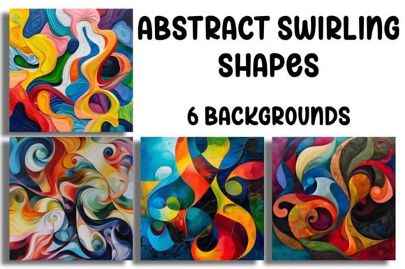 Dynamic Abstract Swirling Shapes Backgrounds for Vibrant Design