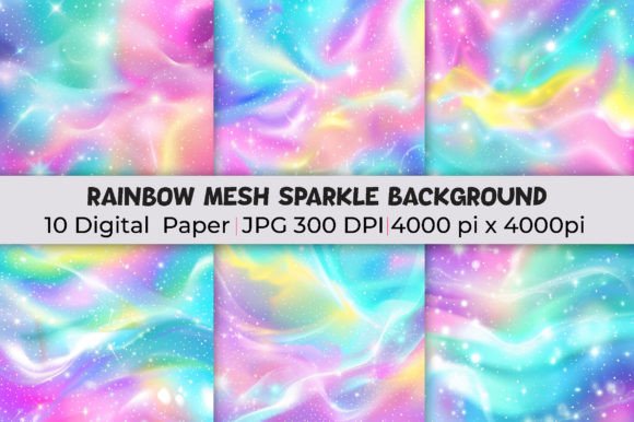 Elevate Your Brand with Rainbow Mesh Sparkle Backgrounds