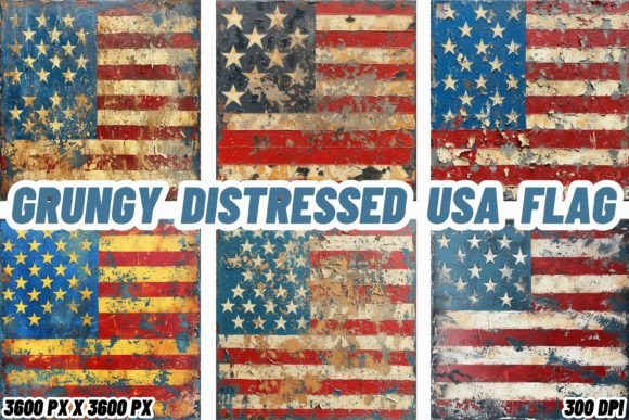 Grungy Distressed USA Flag Backgrounds for Authentic Design