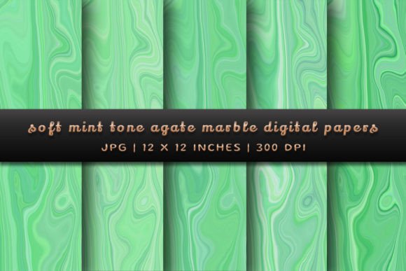 Soft Mint Tone Agate Marble Backgrounds for Designers