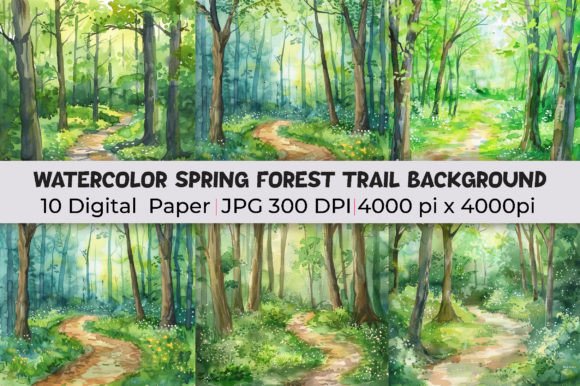 Spring Forest Trail Backgrounds: Infuse Your Projects with Nature's Palette