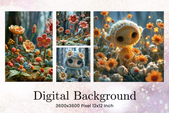 Unleash Creativity with Digital Crochet Flower Backgrounds