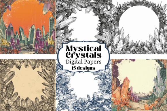 Unleashing Creative Potential with Cool Crystals Digital Paper Backgrounds