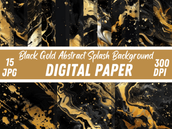Unleashing Creativity with Black Gold Abstract Splash Backgrounds