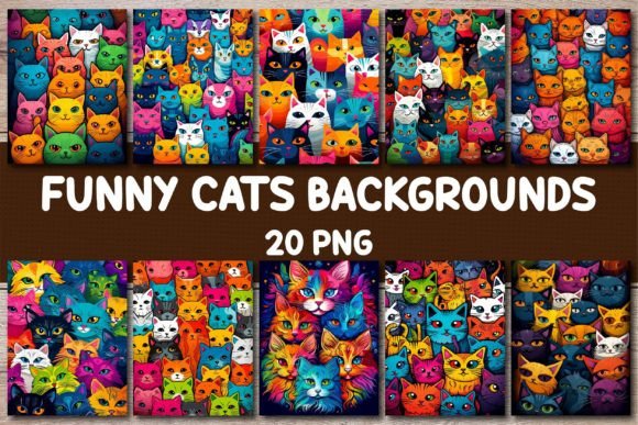 Whimsical Book Covers with Funny Cats Backgrounds